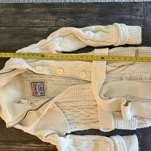 SuperDry Cozy Cream Hooded Zip Cardigan with Belt - Picture 5 of 9